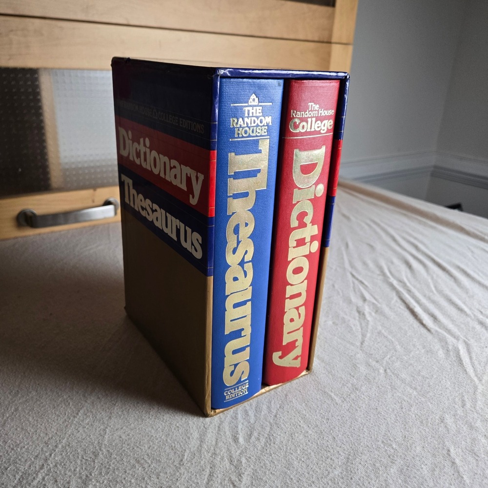 Random House Dictionary Thesaurus College Edition 1984 Boxed Set good condition